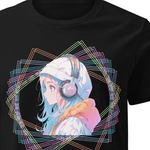 Cute Anime Girl Graphic Tee – Kawaii Japanese Aesthetic Women&#39;s T-Shirt – Otaku Manga Streetwear