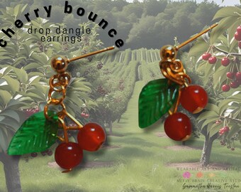 Cherry Drop Dangle Earrings