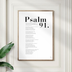 Psalm 91 Bible Verse Wall Art, Digital Download, Christian Wall Art, Religious Home Decor, Christian Tapestry, Bold Typography