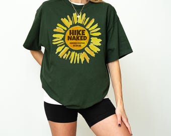 Hike Naked Shirt Summer Solstice Coverup Tee for trailheads June 21 Nude Hiking Day