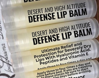 Desert and High Altitude Defense Lip Balm – Ultimate Relief & Protection for Severely Dry Lips With Hyaluronic Acid, Peptides and Vitamin E