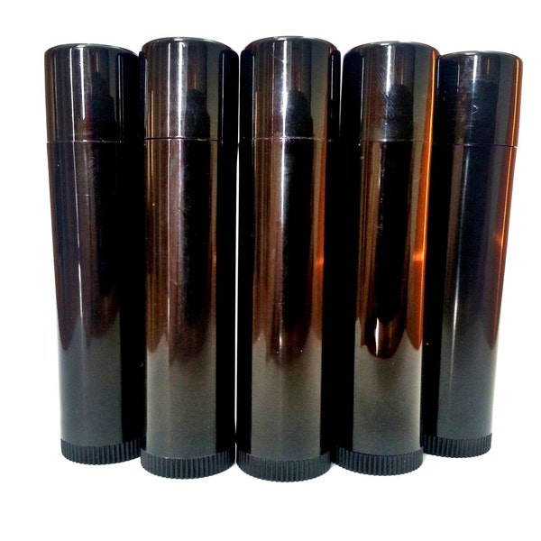 100 Empty New Black Round Lip Balm Tubes With Caps .15 oz WHOLESALE