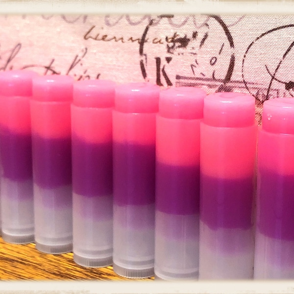 PICK ANY 2 FLAVORS (10 Pack) for Your Two Tone Lip Balms in Clear Tubes - Made Fresh Same Day - Fast Shipping