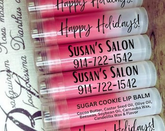 PERSONALIZED Flavored Lip Balms for Hair Stylists, Aestheticians, Nail Technicians, Lashes, Salons, Spas, Logo- Holiday Client Gifts