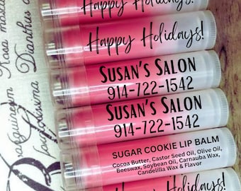 PERSONALIZED Flavored Lip Balms for Hair Stylists, Aestheticians, Nails, Lashes, Salons, Spas, Logo Holiday Gifts Private and White Label