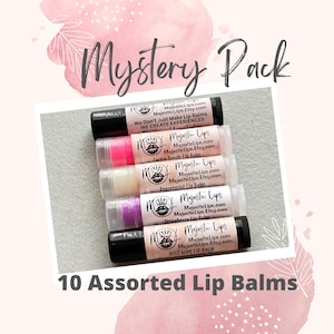 10 MYSTERY Lip Balm Pack - Assorted Sweetened Flavored Handmade Lip Balm - FAST SHIPPING