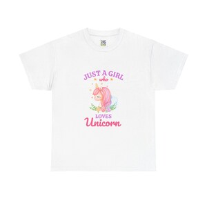 Unicorn Lover Tee - Just a Girl Who Loves Unicorns, Fantasy Apparel, Gift for Unicorn Fans, Kids Unicorn Shirt, Casual Unicorn T-Shirt