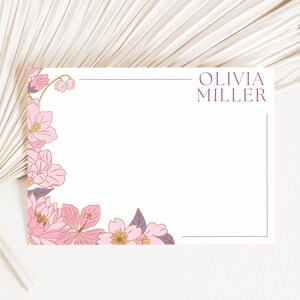 Personalized Floral Notecards: Custom Stationery Set