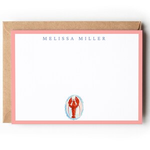 Personalized Lobster Notecards: Custom Stationery Set