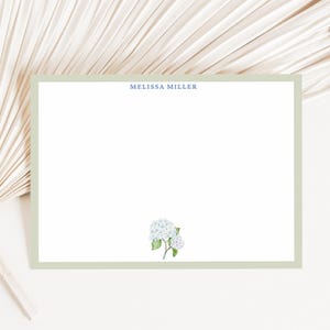 Cartes de correspondance personnalisées avec nom, Carte de remerciement personnalisée, Cadeaux personnalisés, Ensemble de papeterie personnalisée, Carte de correspondance hortensia, Jardinage