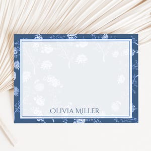 Gepersonaliseerde notitiekaarten met naam, gepersonaliseerde bedankkaart, gepersonaliseerde cadeaus, briefpapierset op maat, chinoiserie-notitiekaart