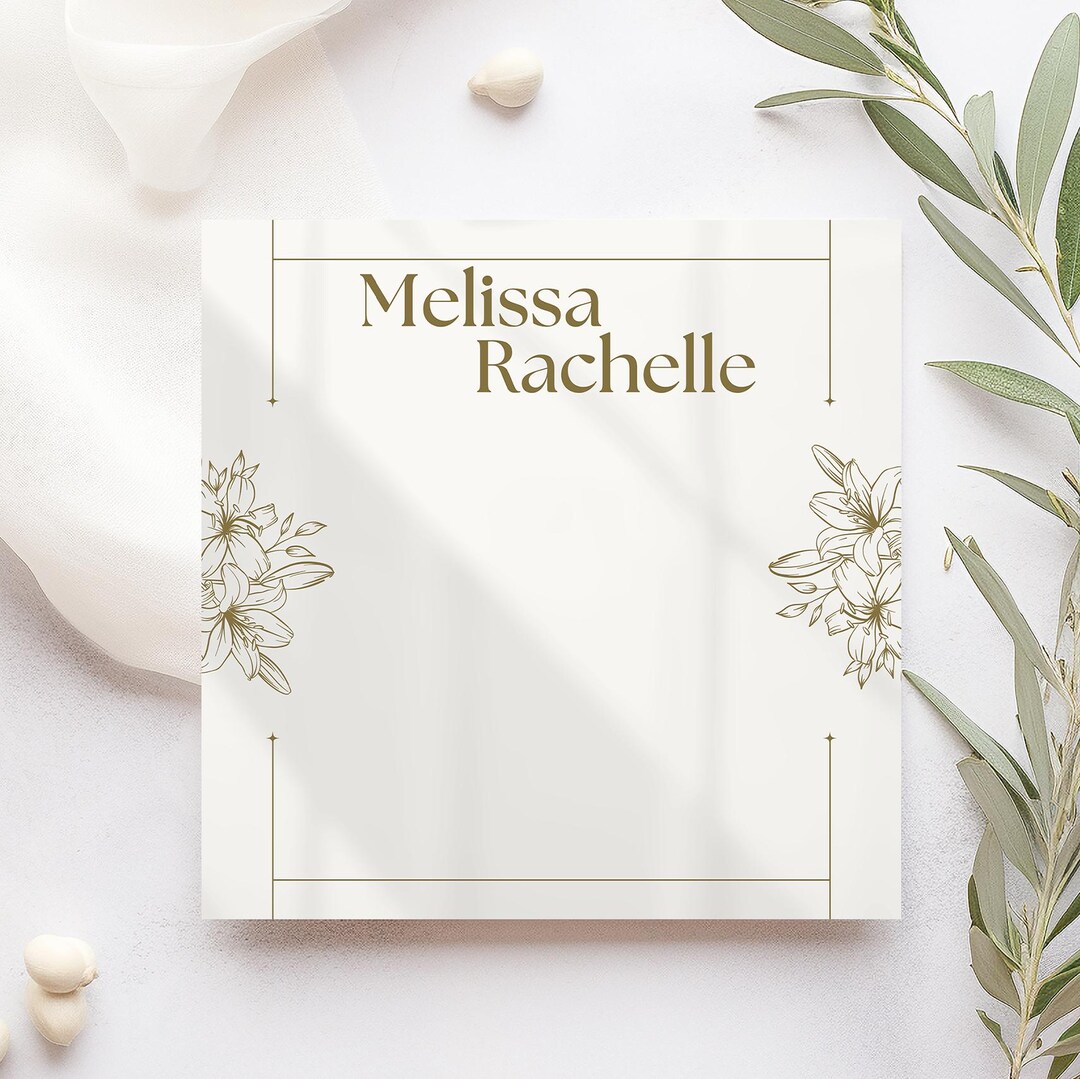 Personalized Modern Floral Sticky Note Pads With Name, Custom Sticky ...