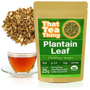 Plantain Leaf – Organic Loose Dried Herb for Tea, Skin Support, Wound Healing and Herbal First Aid, 25g 50g
