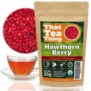 Hawthorn Berry – Organic Loose Dried Berries for Tea, Heart Health, Circulation Tincture Making, 25g 50g