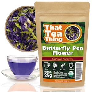 Butterfly Pea Flower Tea – Organic Dried Loose Blue Flowers for Herbal Tea, Color-Changing Drink, Natural Food Coloring, 25g 50g