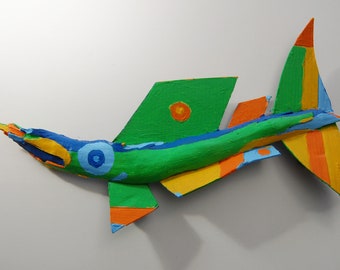 Fish Art, Wood fish, Fish for Fun, Colorful Fish Art, Fish for Fun