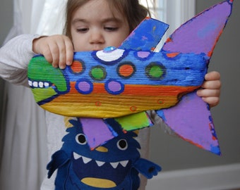 Fish Art, Wood fish, Fish for Kids, Painted Wood Fish Art, Fish for Fun, Colorful Fish Art, Fish for Fun