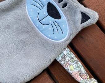 Floral Cat Lovey- Light blue