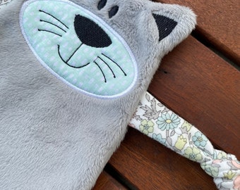 Floral Cat Lovey- Mint