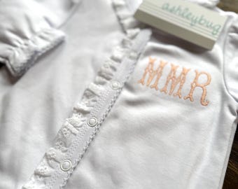 Organic Cotton footies with picot trim