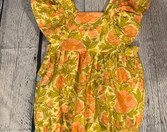 Organic Yellow floral bubble romper