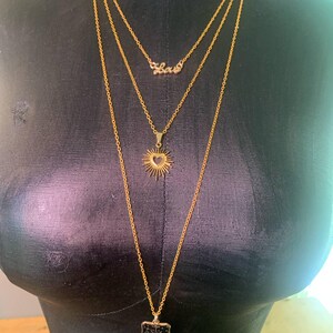 Collar de Tarot para Enamorados: Cadenas de Oro en Capas, Carta del Tarot, Charms de Amor en Forma de Corazón, Joyería Romántica, Ajuste Ajustable