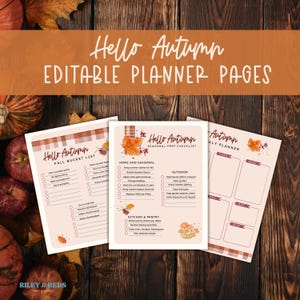 Editable Fall Planner Bundle | Seasonal Prep • Bucket List • Weekly Plans | Canva + Printable PDFs