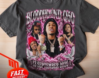 Bloodhound Q50, Bloodhound, Camisetas de Rapper, Camiseta com Estampa de Rapper, Camiseta dos Anos 90, Camiseta para Fã de Rap, Camiseta Bootleg, Camiseta Vintage dos Anos 90