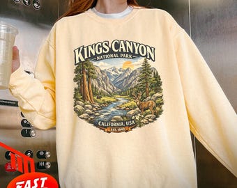 Camiseta de viagem do Parque Nacional Kings Canyon, EUA, camiseta para amantes da natureza, camiseta para trilhas, camiseta com estampa de ursos, camiseta de parque nacional, moletom