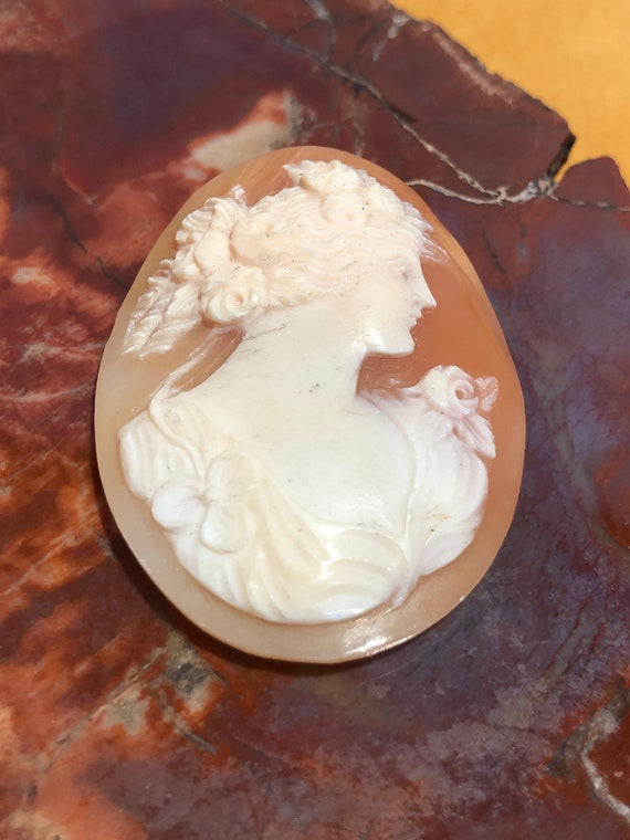 Beautiful Victorian Lady on Carved Shell Cameo