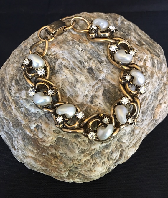 Wonderful Mid Century Brass Link Bracelet