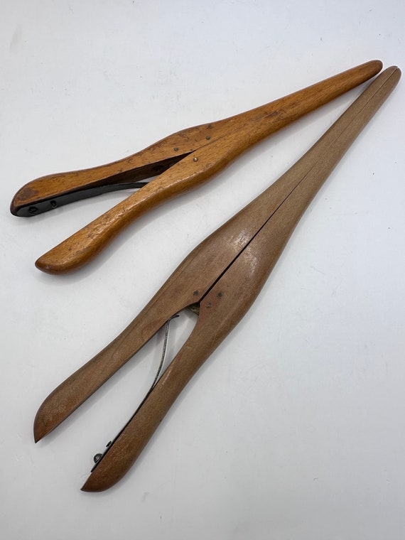 2 Antique Victorian Wooden Glove Stretchers