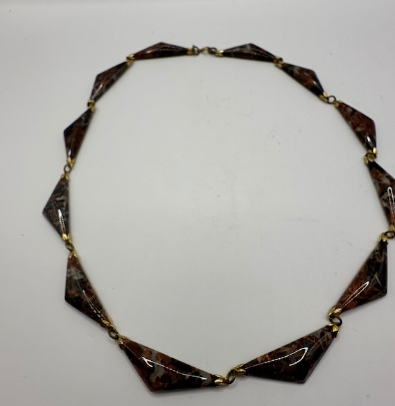 Beautiful Jasper 24 in Triangular Necklace - image 2