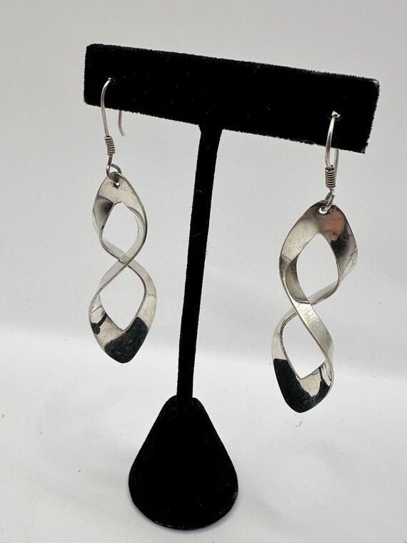 Pretty Mobious Sterling Silver Dangle Earrings - image 1