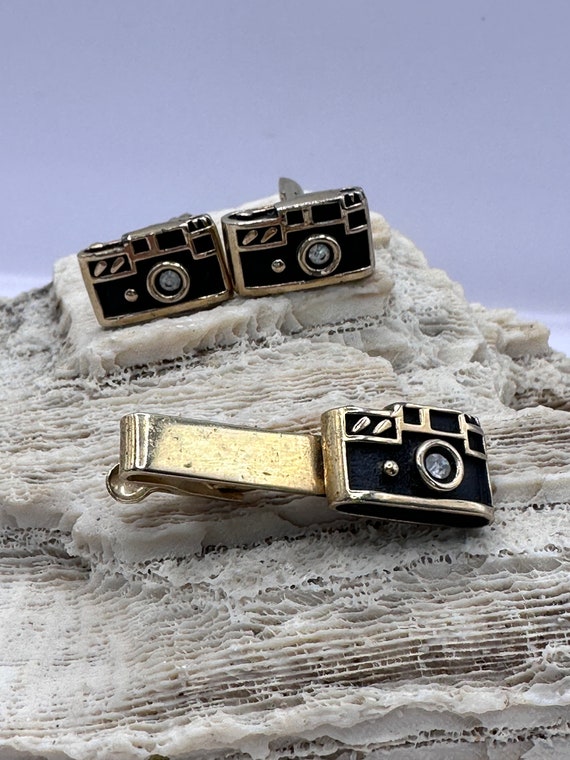 Camera Cuff Links and Camera Tie Bar Set - image 1