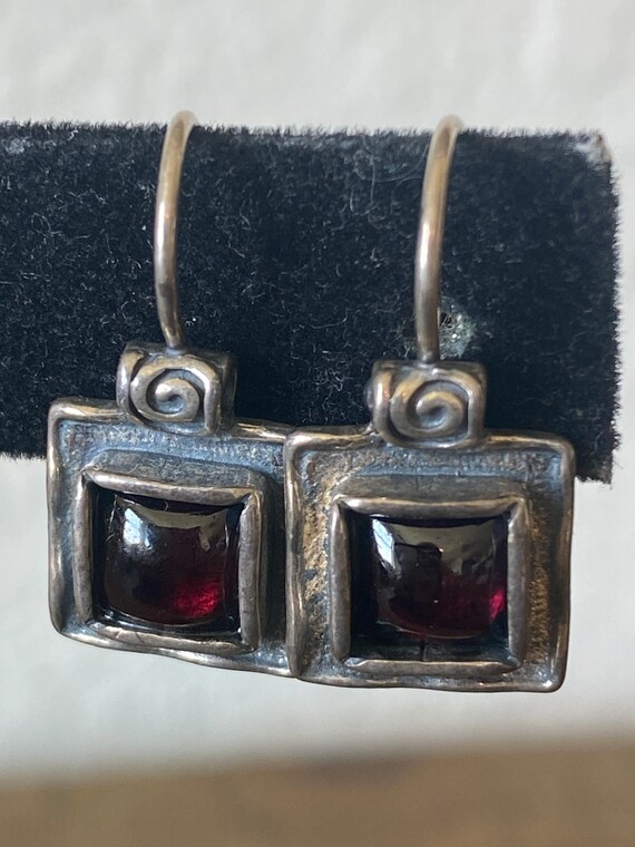 Designer Silpada Rhodonite Garnet Square Sterling 