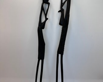 Ethnic Tribal African Tall Skinny Hand Carved Wooden Male Figurines
