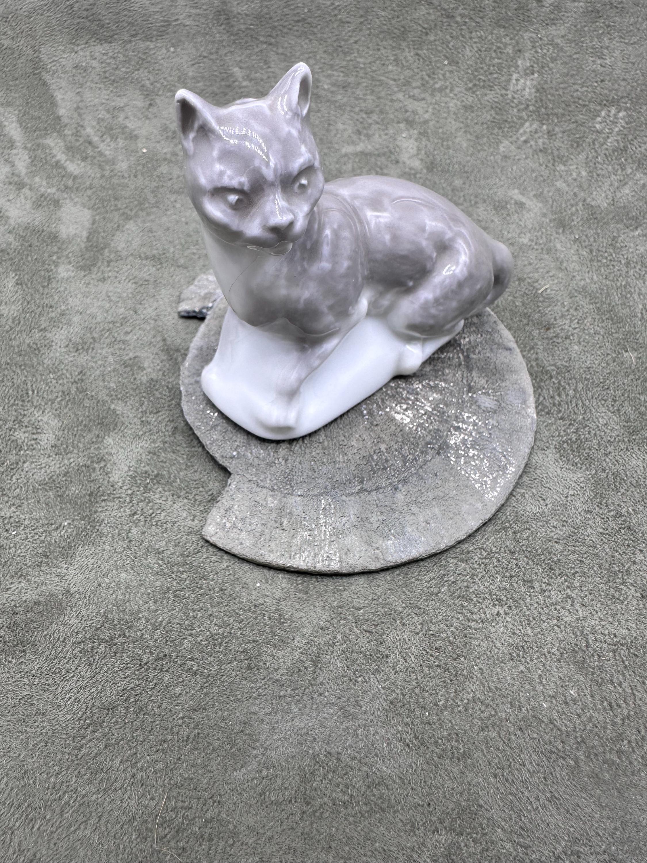 Limoges France Rare 1930s Camille Tharaud Porcelain Cat Figurine