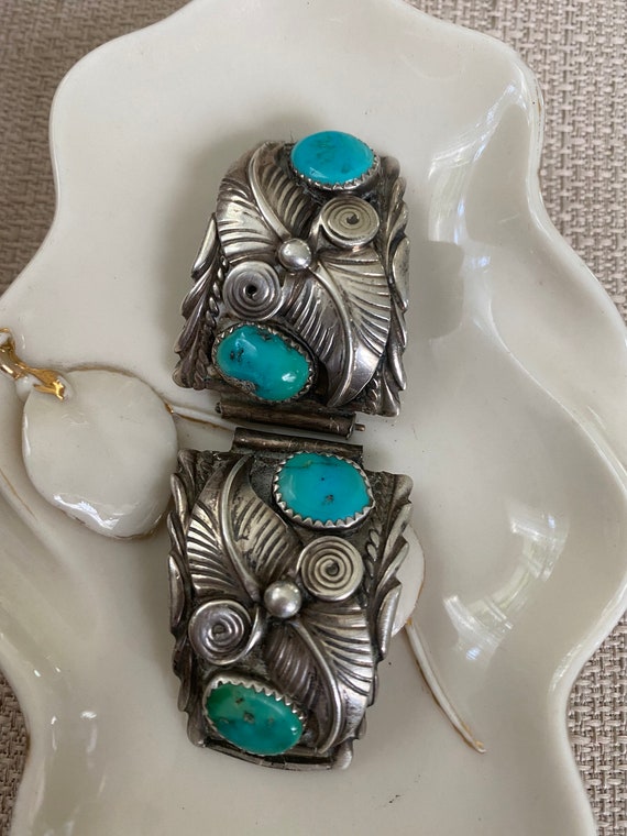 Sterling Silver and Turquoise Men’s Southwest Nava