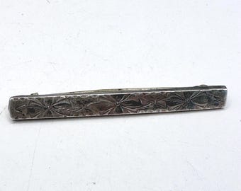 Antique Victorian Edwardian Sterling Silver Floral pin brooch