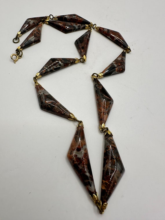Beautiful Jasper 24 in Triangular Necklace - image 4
