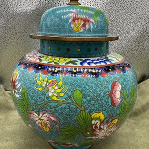 Late Qing Chinese cloisonné ginger jar