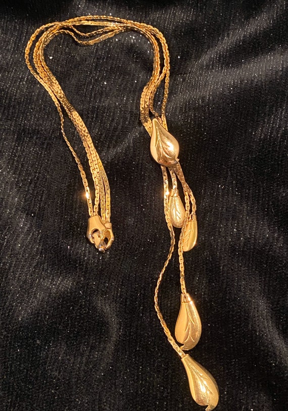 Great Monet Gold Tone Double Strand Lariet - image 1