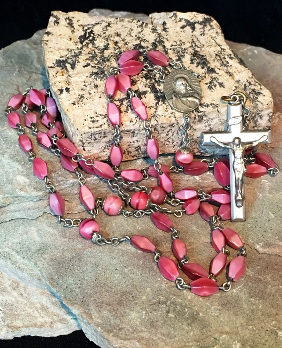 Beautiful Pink Stone Rosary - image 1