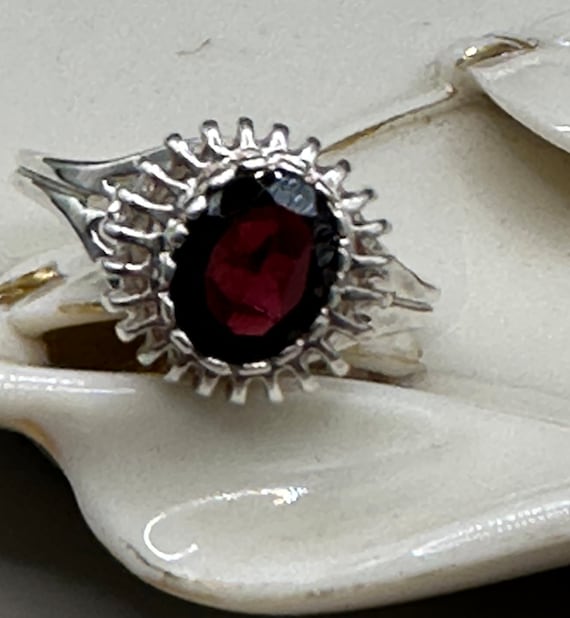 Vintage Rhodolite Garnet Sterling Silver Ring