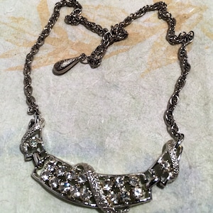 Rhinestone and Rhodium Choker Necklace