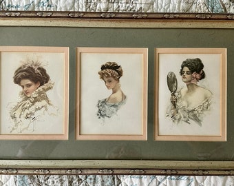 Harrison Fisher’s American Beauties Frame Prints 1909