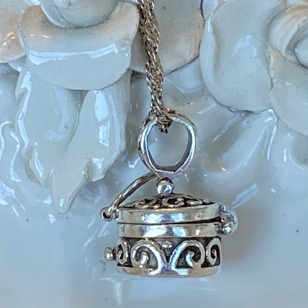 Sterling Silver Memory -Prayer Box Necklace - Tibetan Necklace - Prayer Box Pendant - Necklace - Tibetan Jewelry - Charm