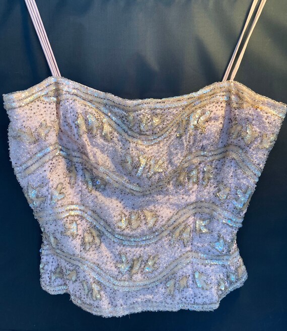 Spaghetti Strap Top Heavily Beaded and Sequined