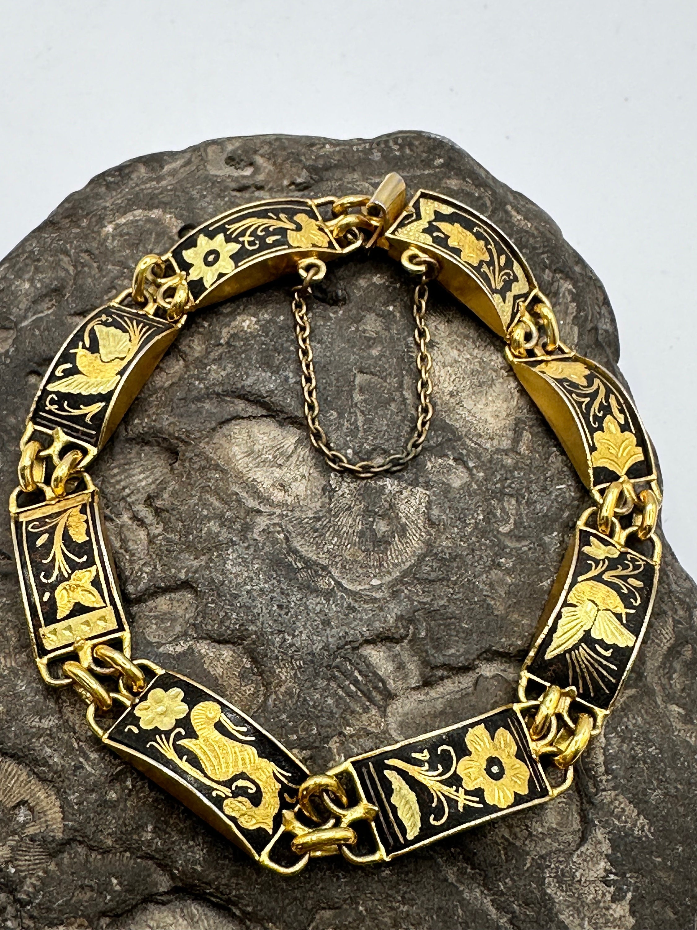Vintage Toledo Spain 24k Inlay Damascene Bracelet - Etsy